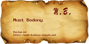Must Bodony névjegykártya